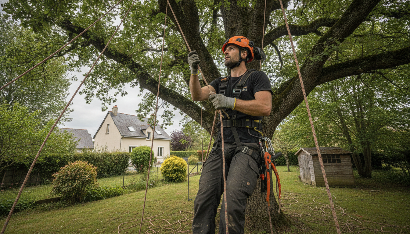 Élagage et abattage d'arbres à Caen : arboriste grimpeur certifié
